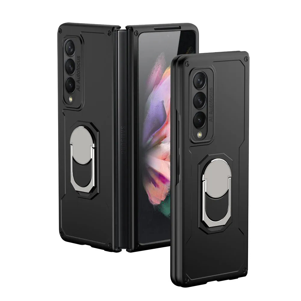 Armor Back Clip Stand Holder Case For Samsung Galaxy Z Fold 3 5G Anti-knock Protection Hard Cover For Samsung Z Fold 3 Case