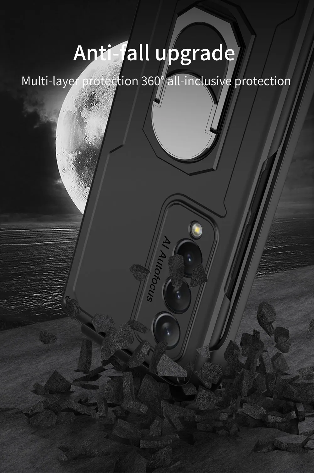 Armor Back Clip Stand Holder Case For Samsung Galaxy Z Fold 3 5G Anti-knock Protection Hard Cover For Samsung Z Fold 3 Case