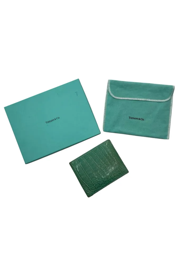As is - Tiffany & Co. Aqua Men's Alligator Wallets