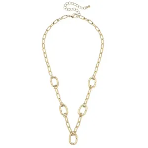 Avery Multi-Charm Collector Necklace Base in Shiny Gold