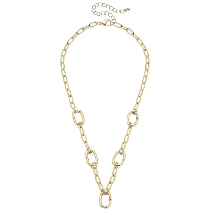 Avery Multi-Charm Collector Necklace Base in Shiny Gold
