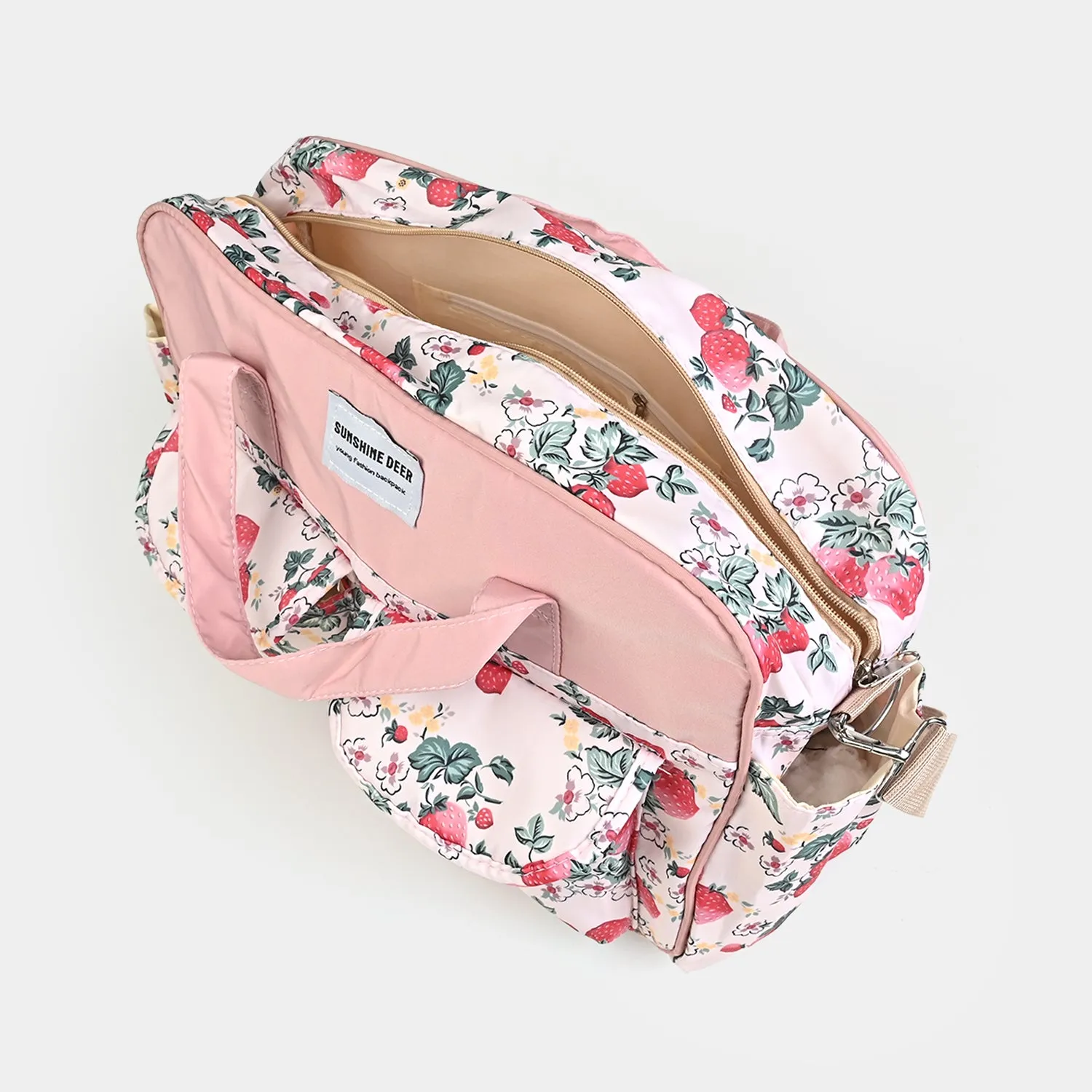 Baby Diaper Bag Strawberry-Themed | Practical & Stylish