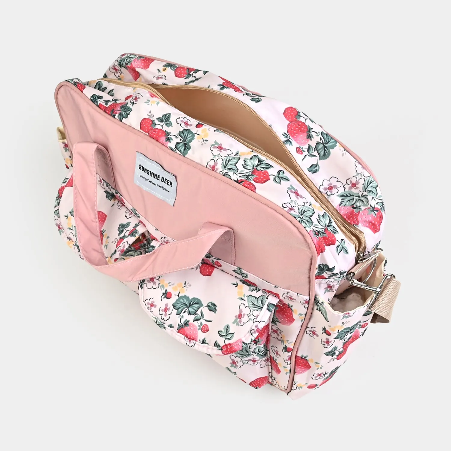 Baby Diaper Bag Strawberry-Themed | Practical & Stylish