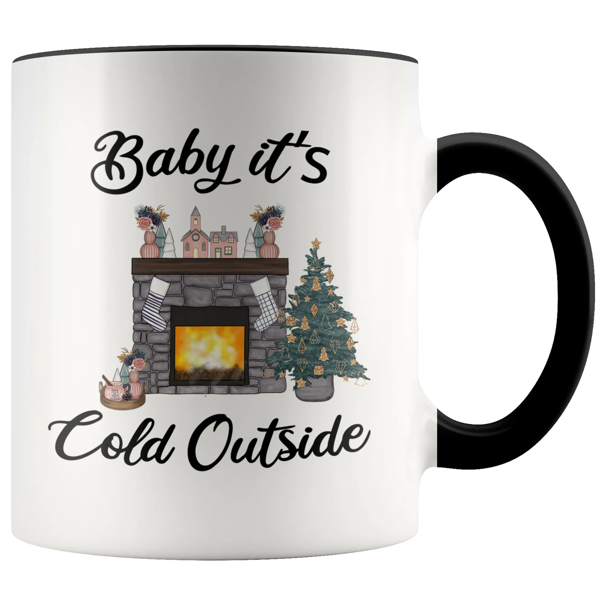 Baby it's Cold Outside Mug Christmas Gift Cute Winter Mugs with Sayings Gift for Grandma for Girlfriend Coffee Cup Stocking Stuffer