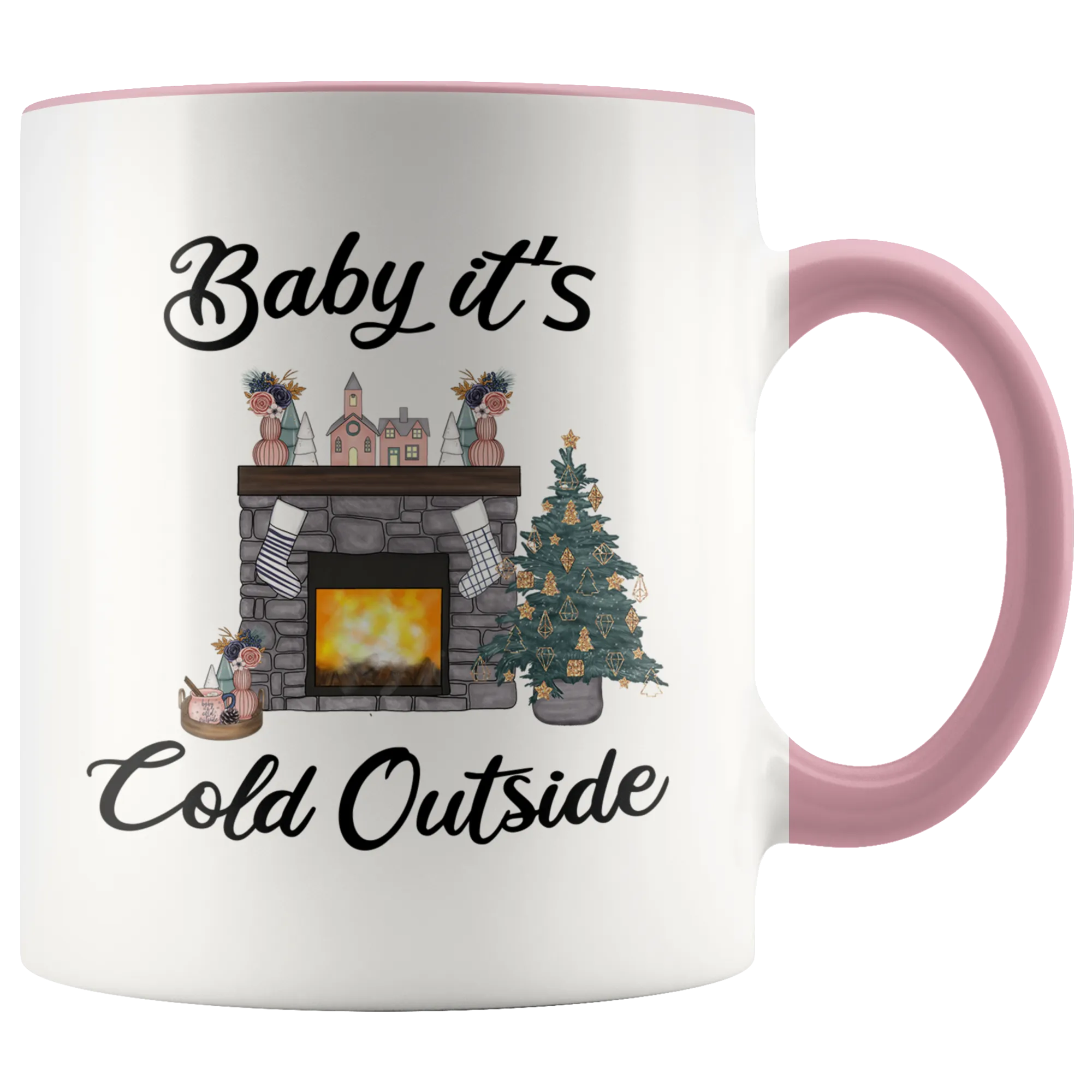 Baby it's Cold Outside Mug Christmas Gift Cute Winter Mugs with Sayings Gift for Grandma for Girlfriend Coffee Cup Stocking Stuffer