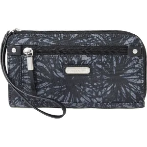 Baggallini Zip Around Wallet Onxy Floral Nylon