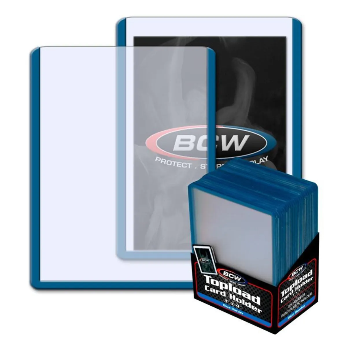 BCW Toploader Card Holder Border Blue (3" x 4") (25 Holders Per Pack)