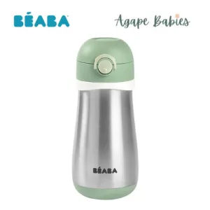 Beaba Stainless Steel Spout Bottle 350ml - Saga Green