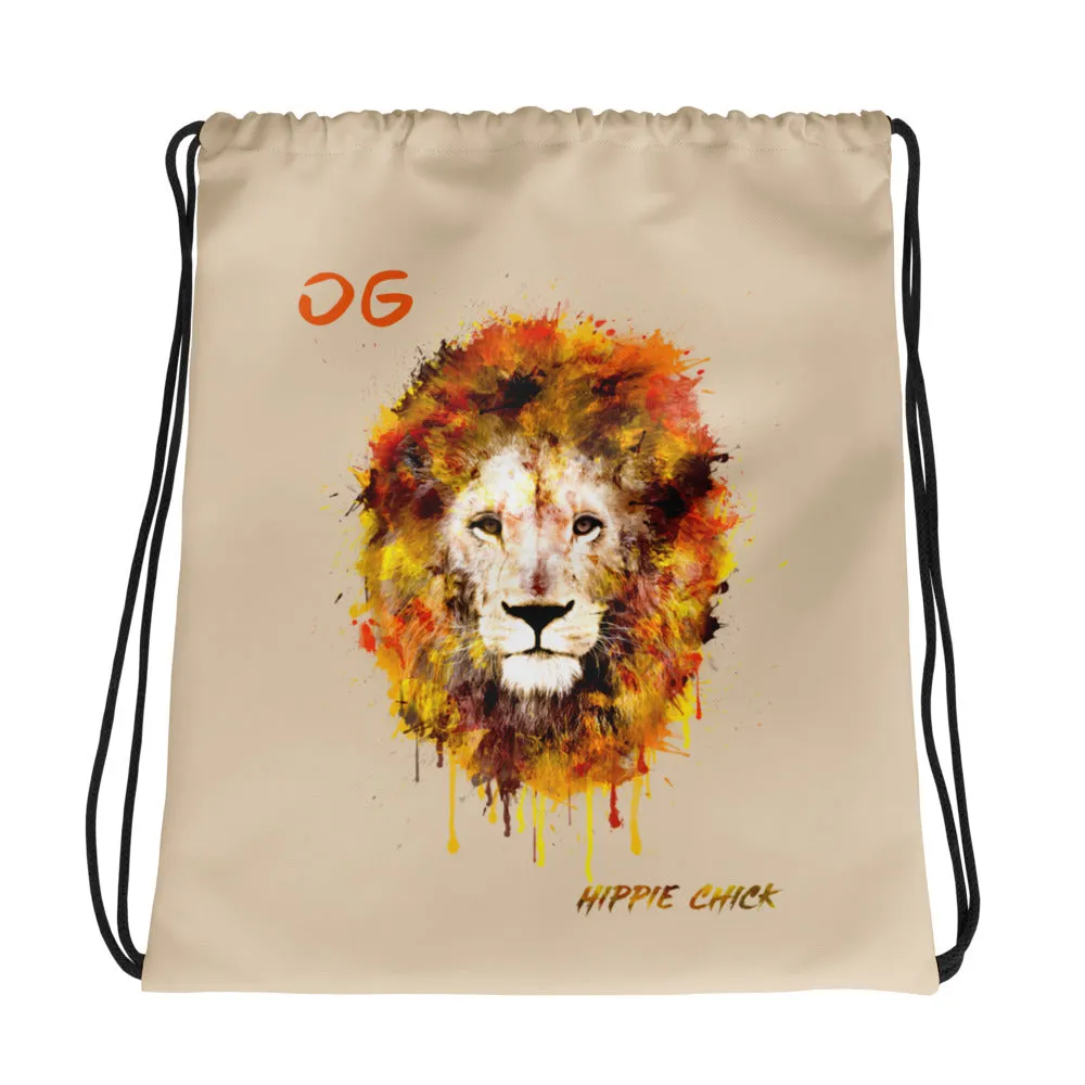 Beige Drawstring Bag