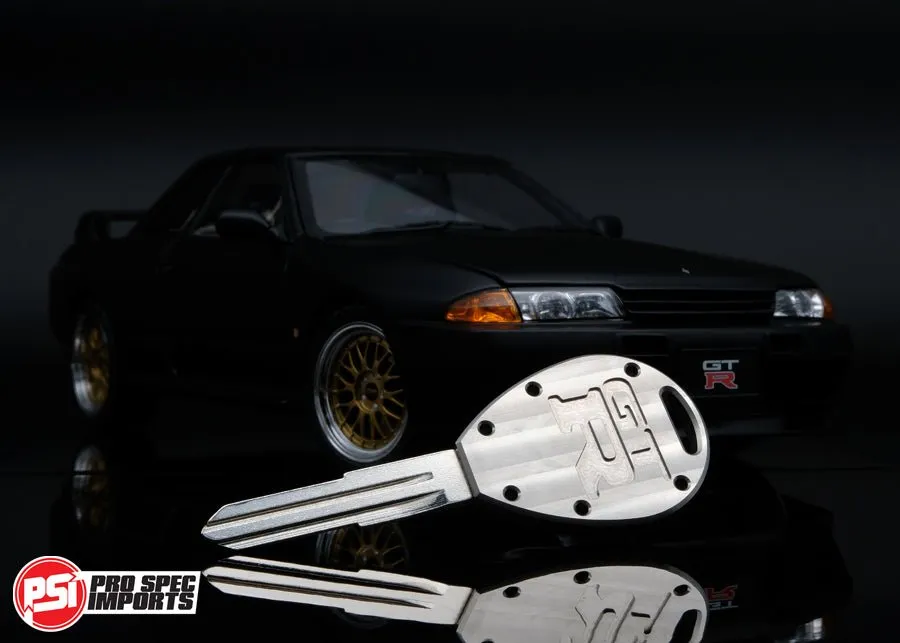 Billet Titanium R32 / R33 Skyline GTR Key Blank - Machine Finish