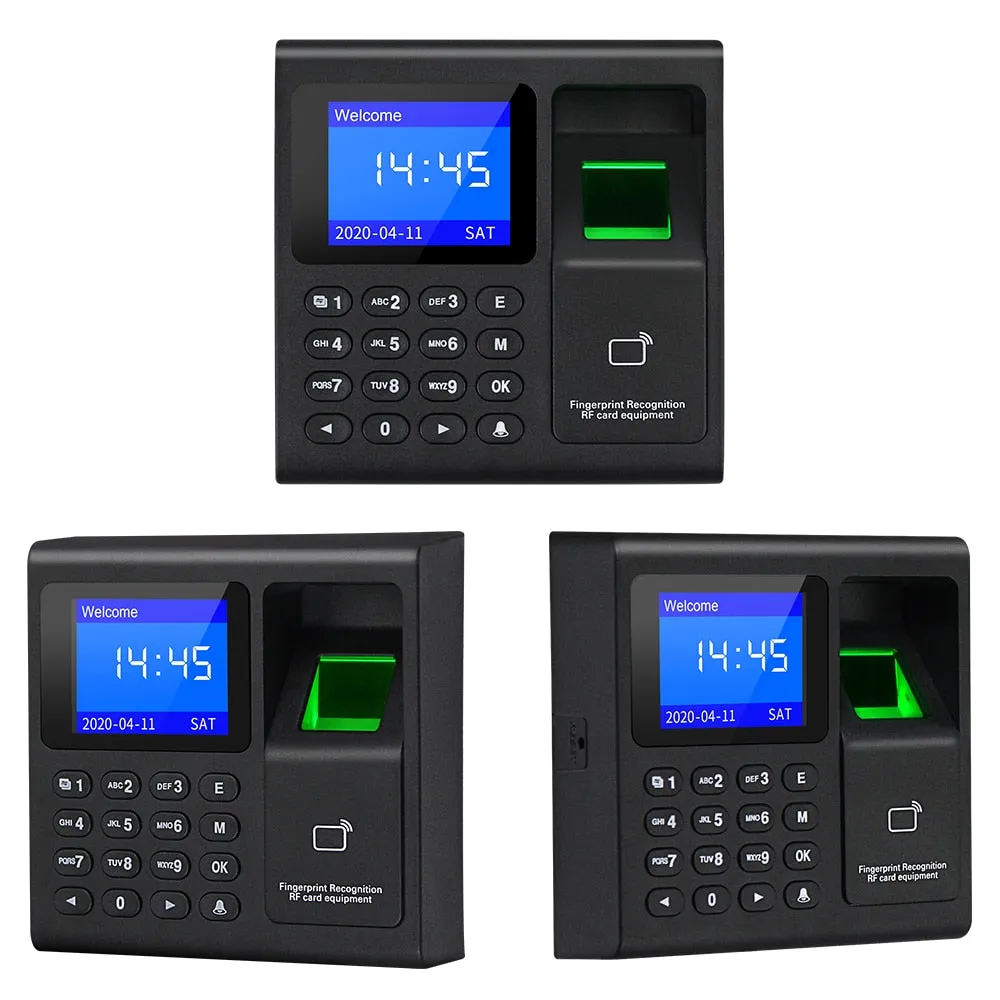 Biometric Fingerprint RFID Access Control Keypad System Electronic USB Time Clock Recorder Attendance Machine  10 Keyfobs Card