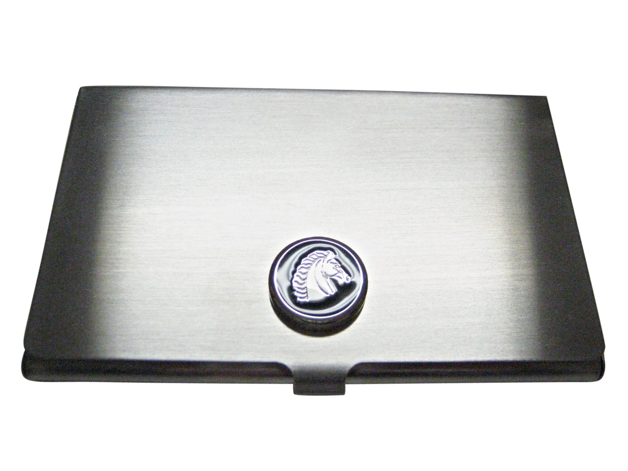 Black and Silver Toned Horse Head Business Card Holder