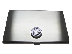 Black and Silver Toned Horse Head Business Card Holder