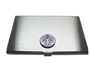 Black and White Fleur de Lys Business Card Holder