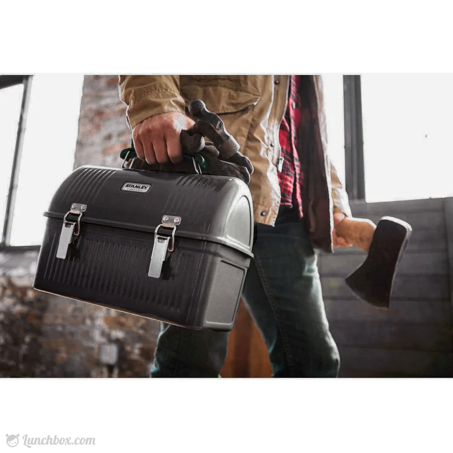 Black Dome Lunch Box and Flask