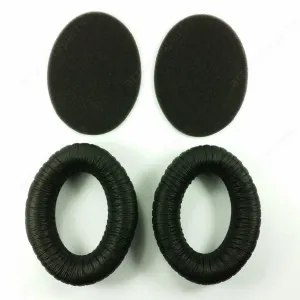 Black leatherette Earpads with foam disc (1 pair) for Sennheiser HD-535 HD-525