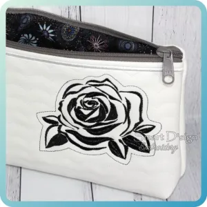 BLACK ROSE - ITH QUILT ZIPPER BAG