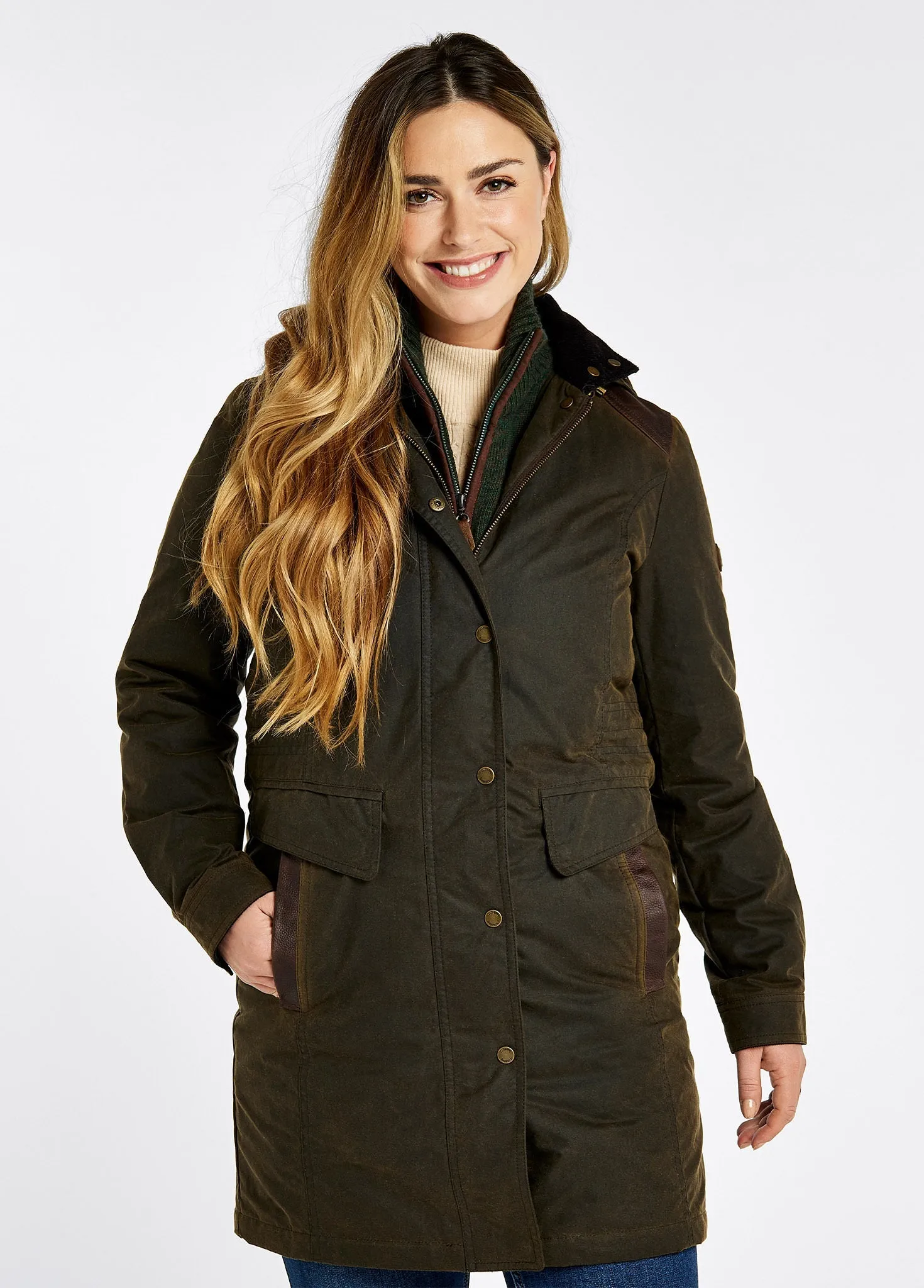 Blacklion Ladies Waxed Cotton Jacket - Olive
