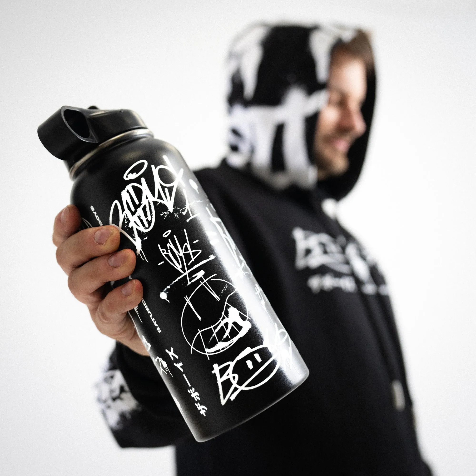 BLACKOUT SCRIBBLE WATER BOTTLE