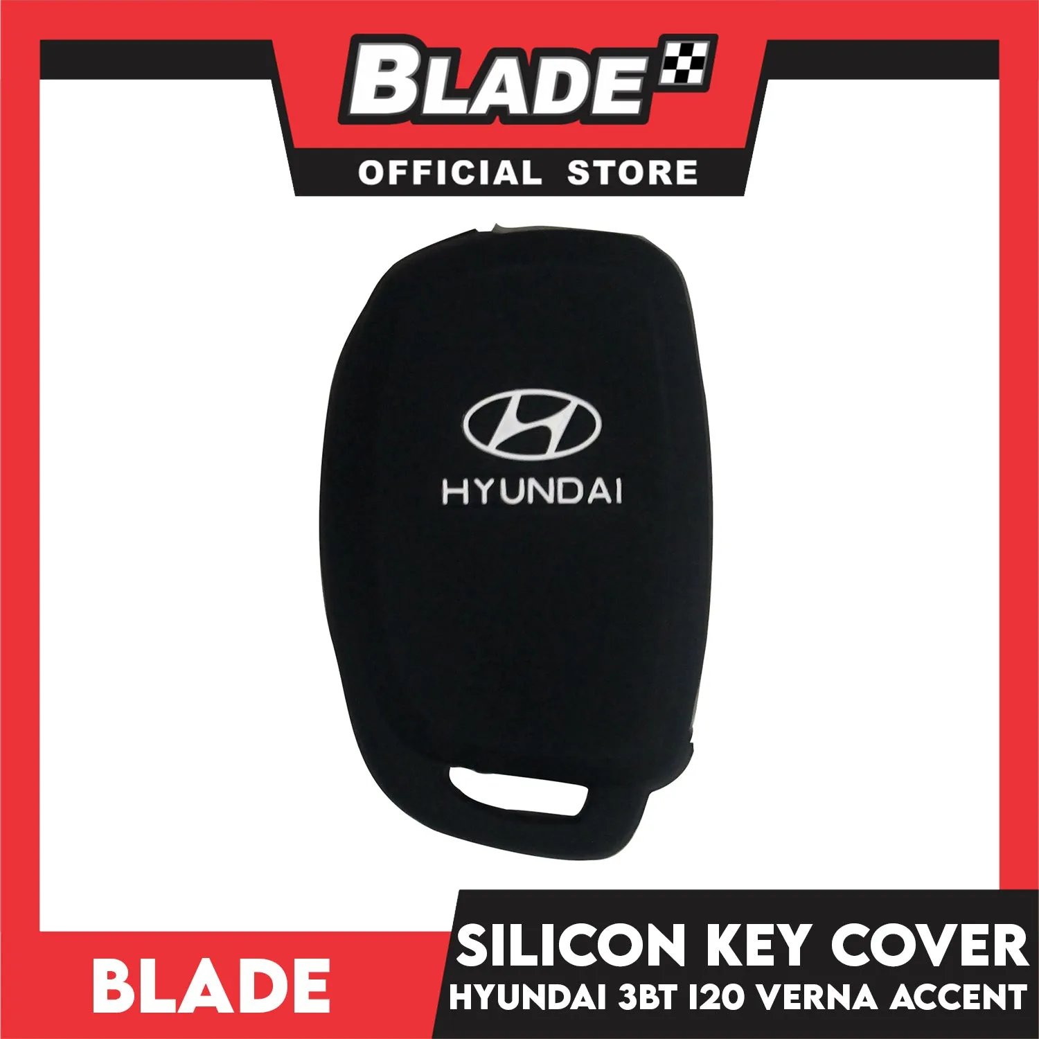Blade Key Silicone Case Key Cover Hyundai 3 Button (Red, Black) for Hyundai Tucson Santa Fe i20 Creta Elantra
