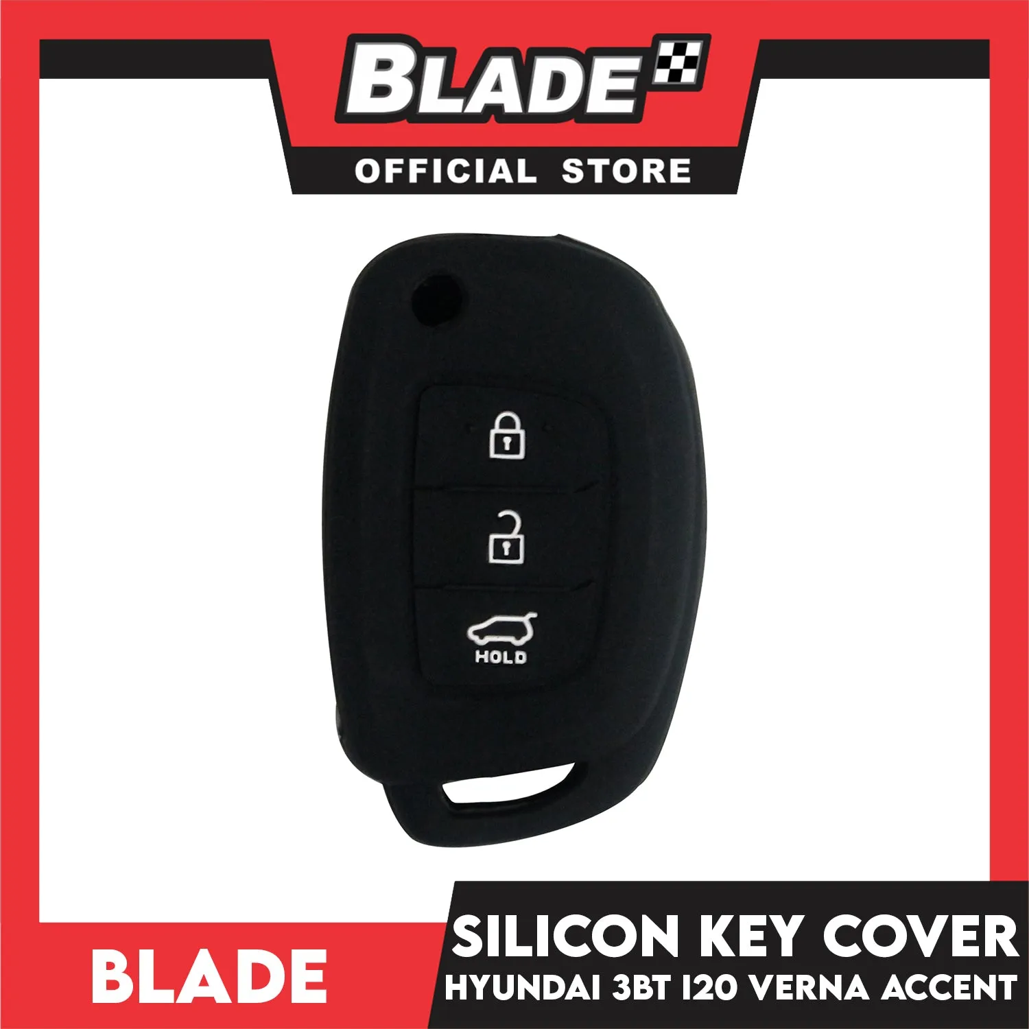 Blade Key Silicone Case Key Cover Hyundai 3 Button (Red, Black) for Hyundai Tucson Santa Fe i20 Creta Elantra