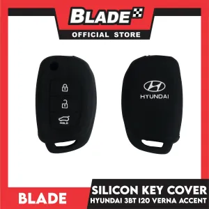 Blade Key Silicone Case Key Cover Hyundai 3 Button (Red, Black) for Hyundai Tucson Santa Fe i20 Creta Elantra