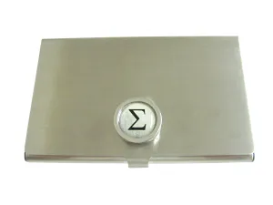 Bordered Mathematical Greek Sigma Symbol Business Card Holder