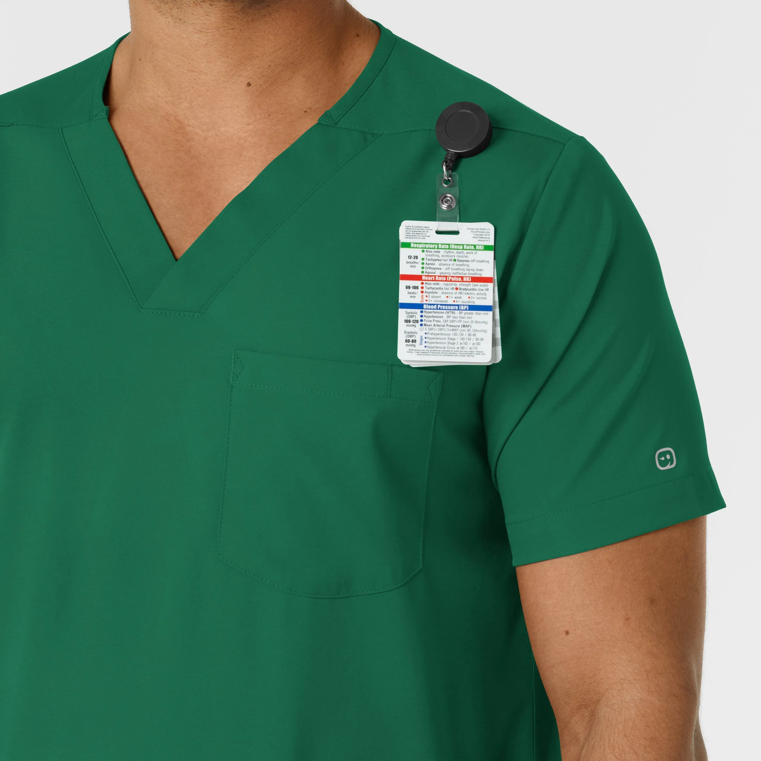 Boundless 6351 Men's Multi Pocket V-Neck Scrub Top Hunter