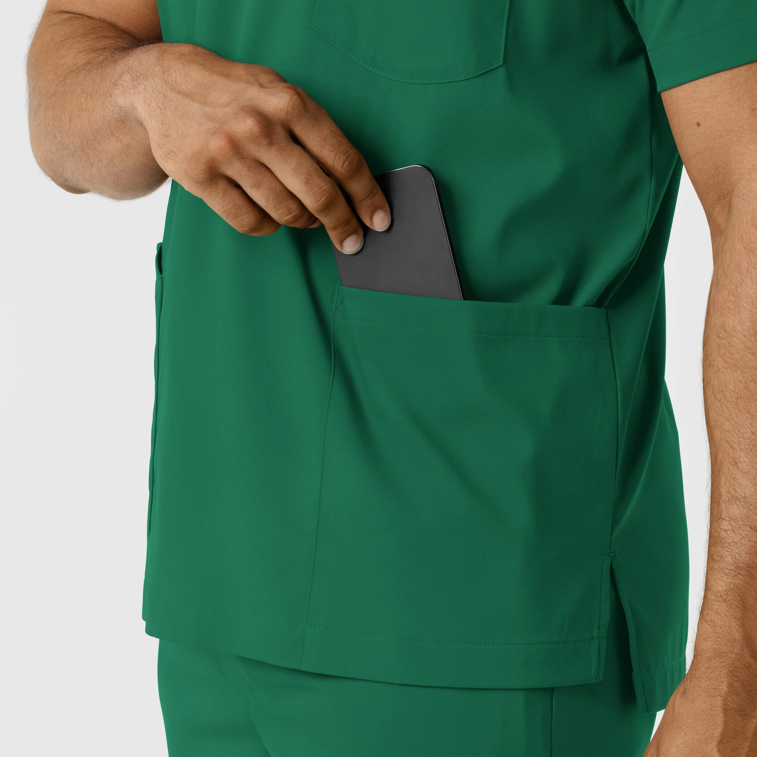 Boundless 6351 Men's Multi Pocket V-Neck Scrub Top Hunter
