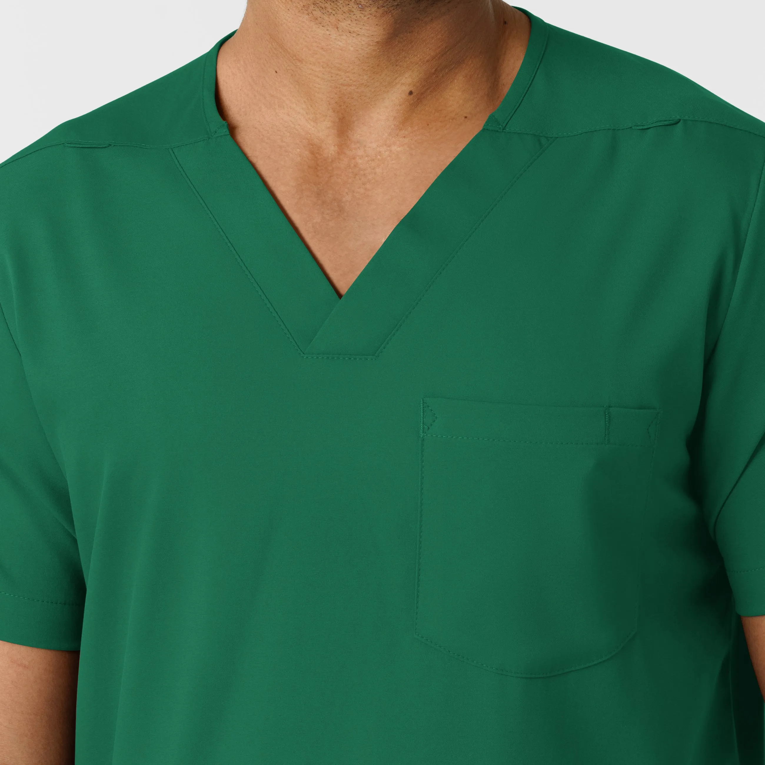 Boundless 6351 Men's Multi Pocket V-Neck Scrub Top Hunter