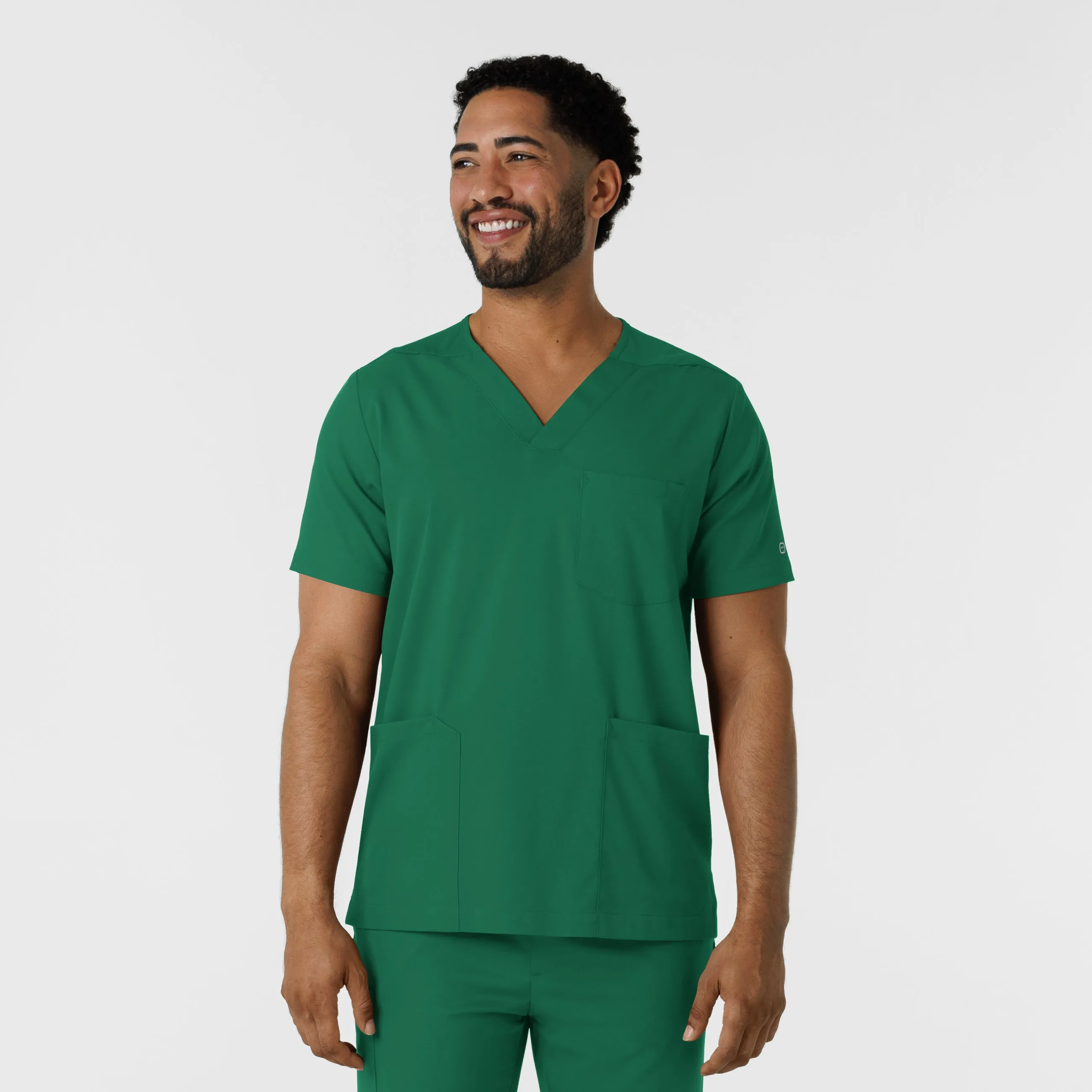 Boundless 6351 Men's Multi Pocket V-Neck Scrub Top Hunter