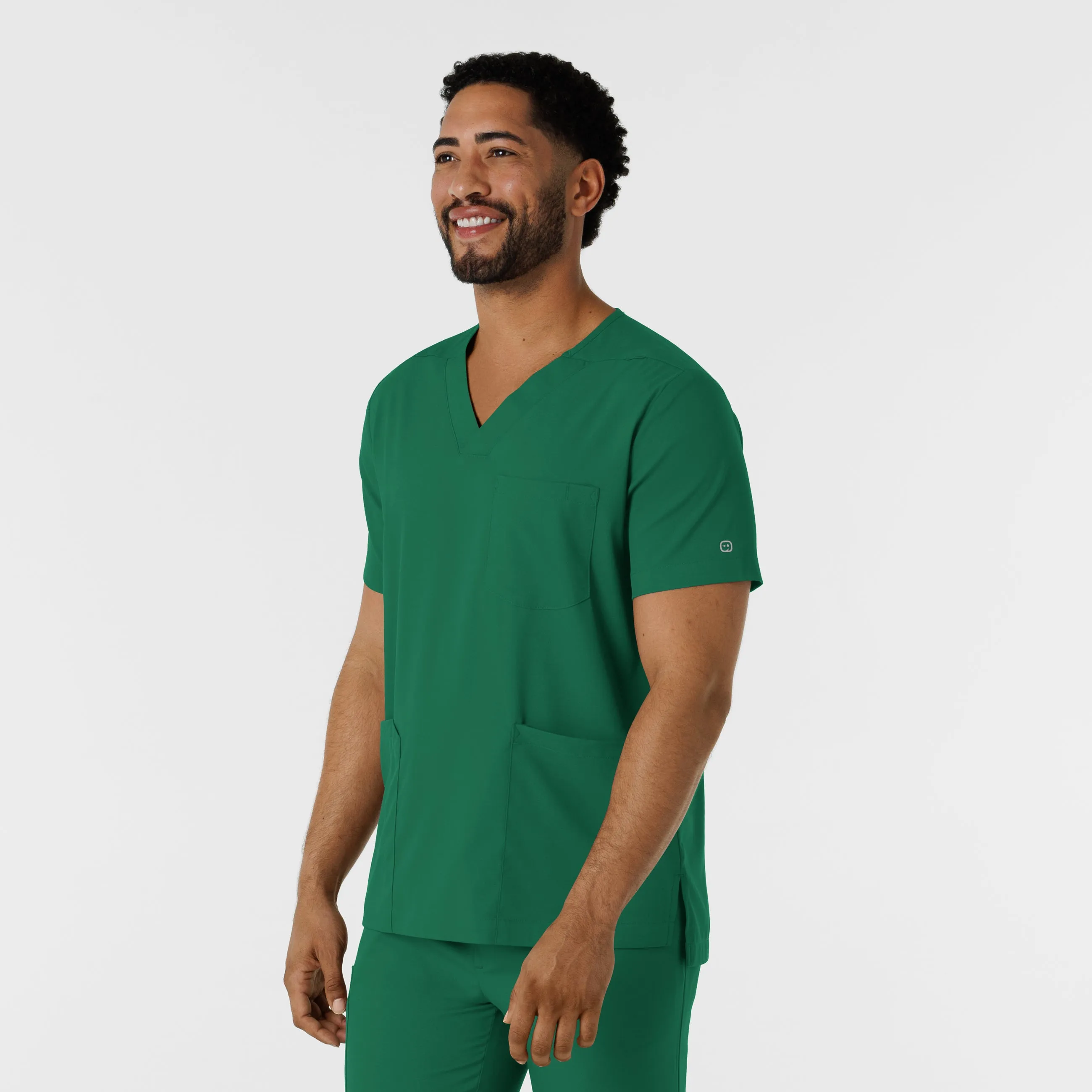 Boundless 6351 Men's Multi Pocket V-Neck Scrub Top Hunter