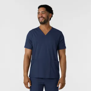 Boundless 6351 Men's Multi Pocket V-Neck Scrub Top Navy
