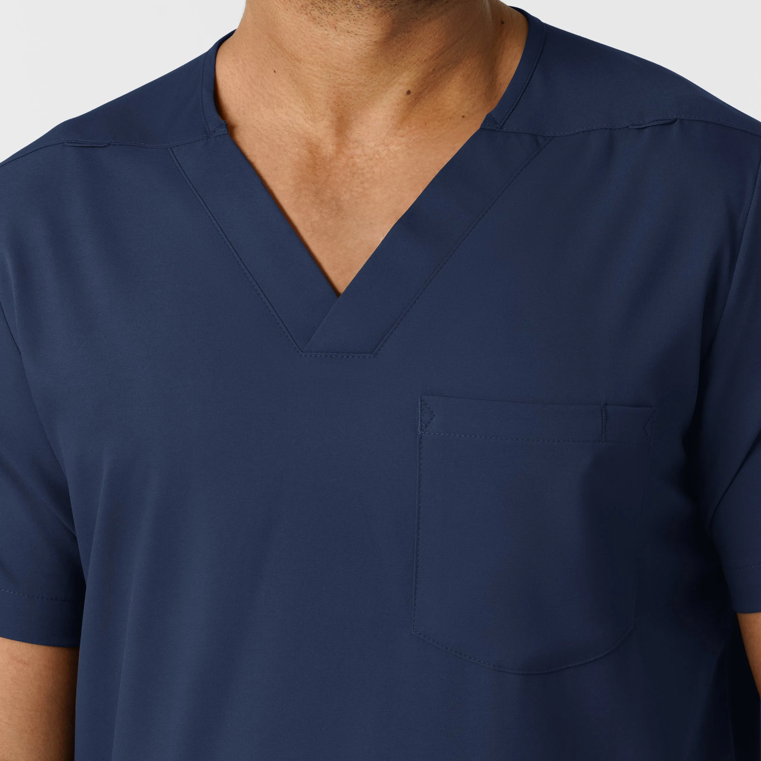 Boundless 6351 Men's Multi Pocket V-Neck Scrub Top Navy