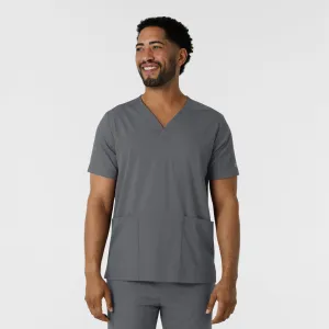 Boundless 6351 Men's Multi Pocket V-Neck Scrub Top Pewter
