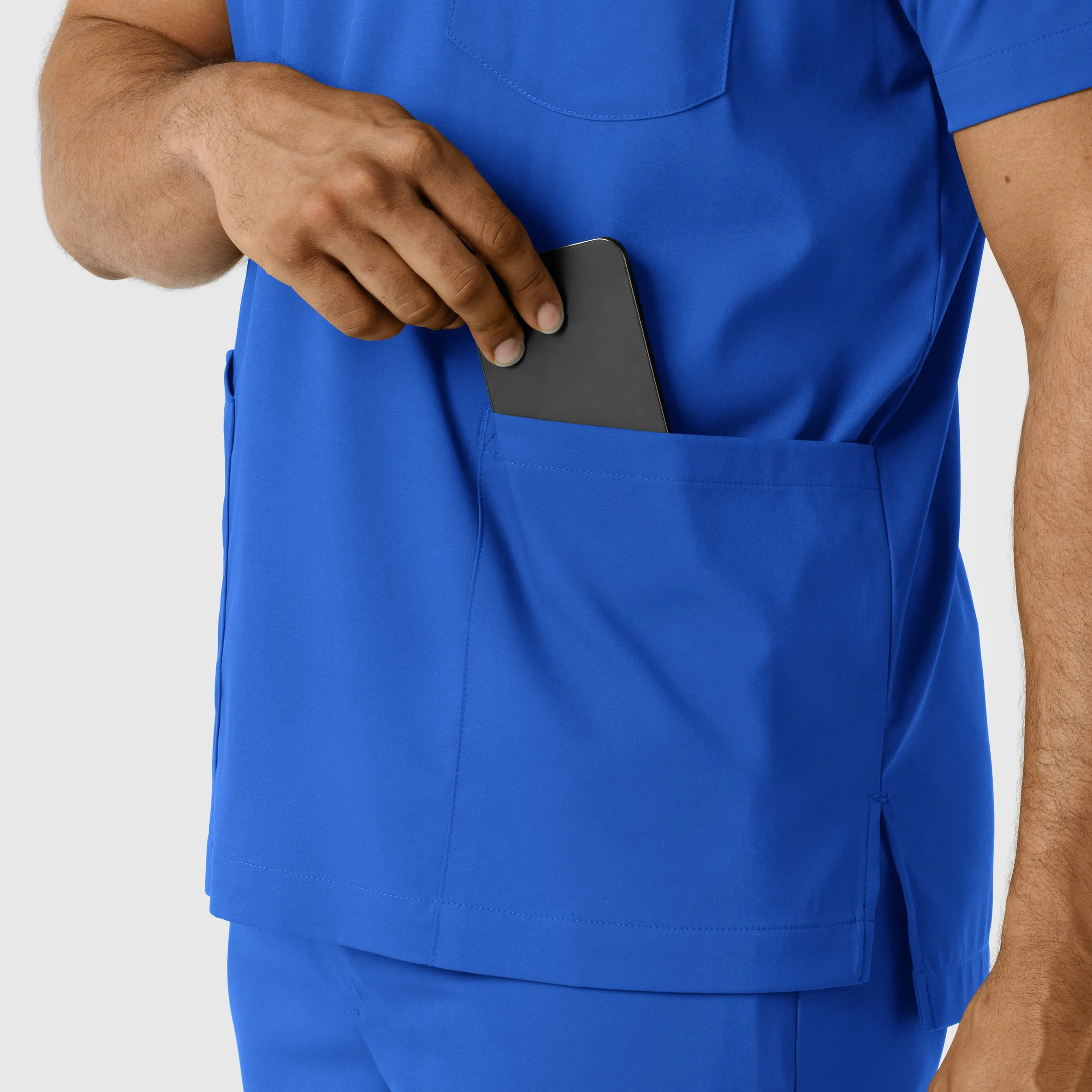 Boundless 6351 Men's Multi Pocket V-Neck Scrub Top Royal
