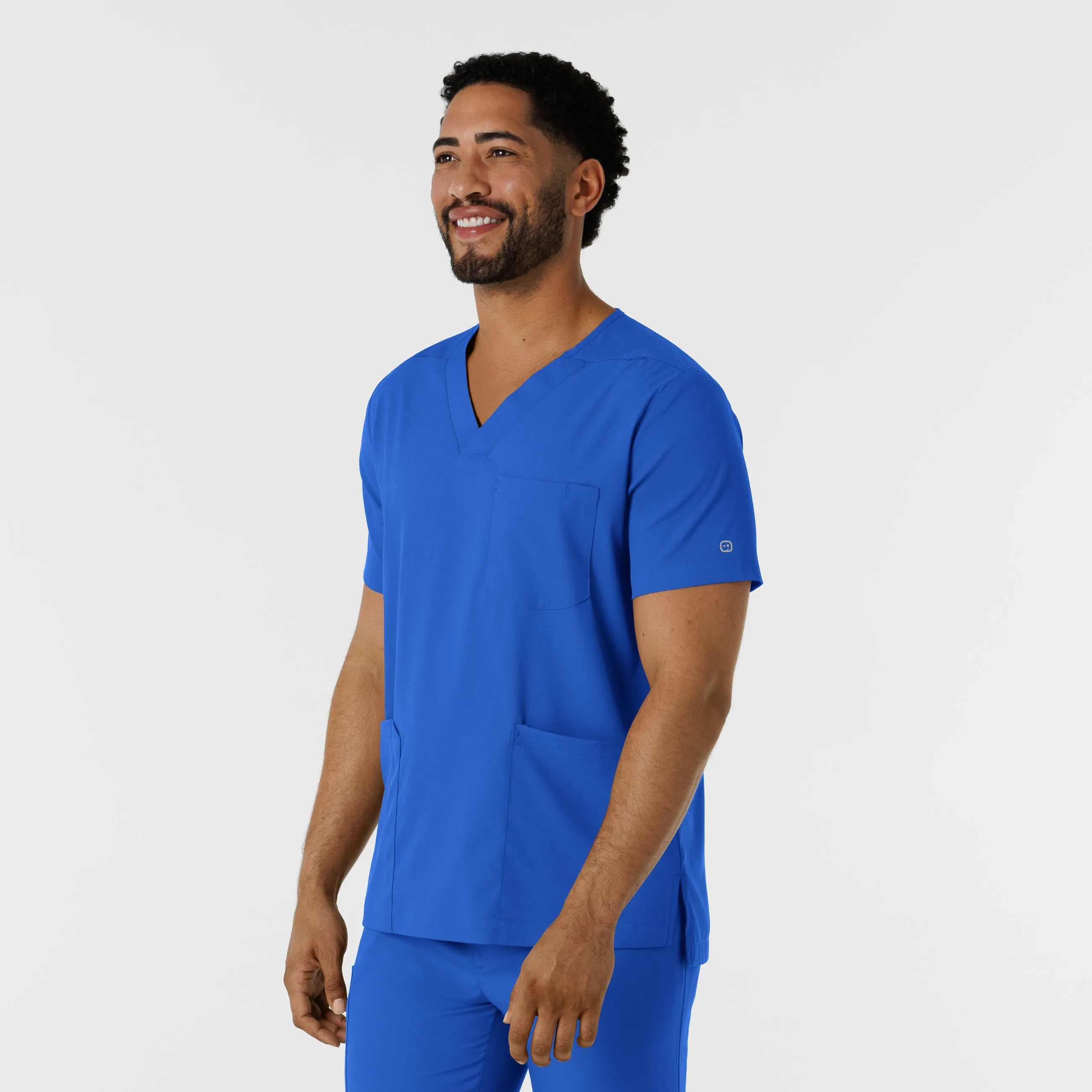 Boundless 6351 Men's Multi Pocket V-Neck Scrub Top Royal