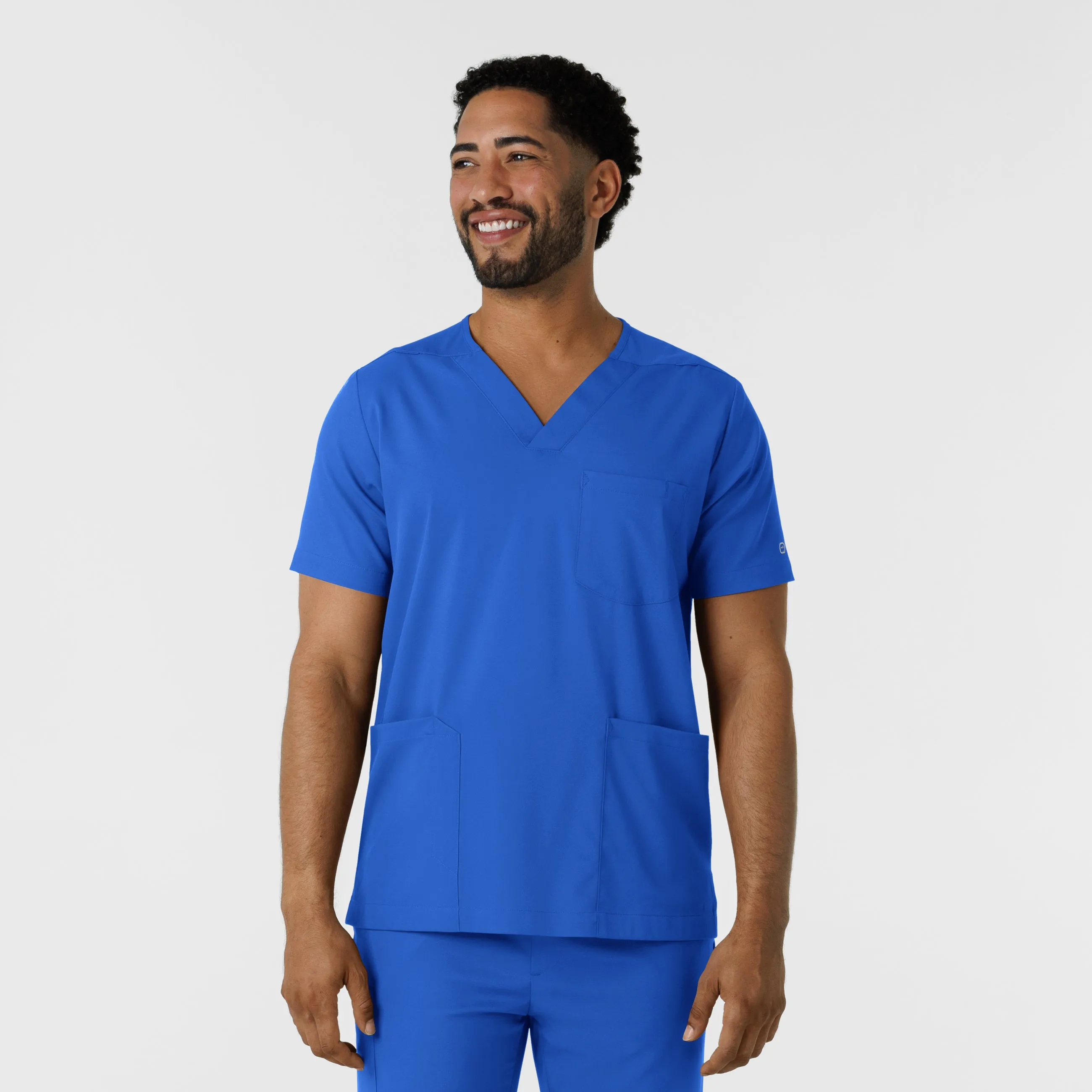 Boundless 6351 Men's Multi Pocket V-Neck Scrub Top Royal