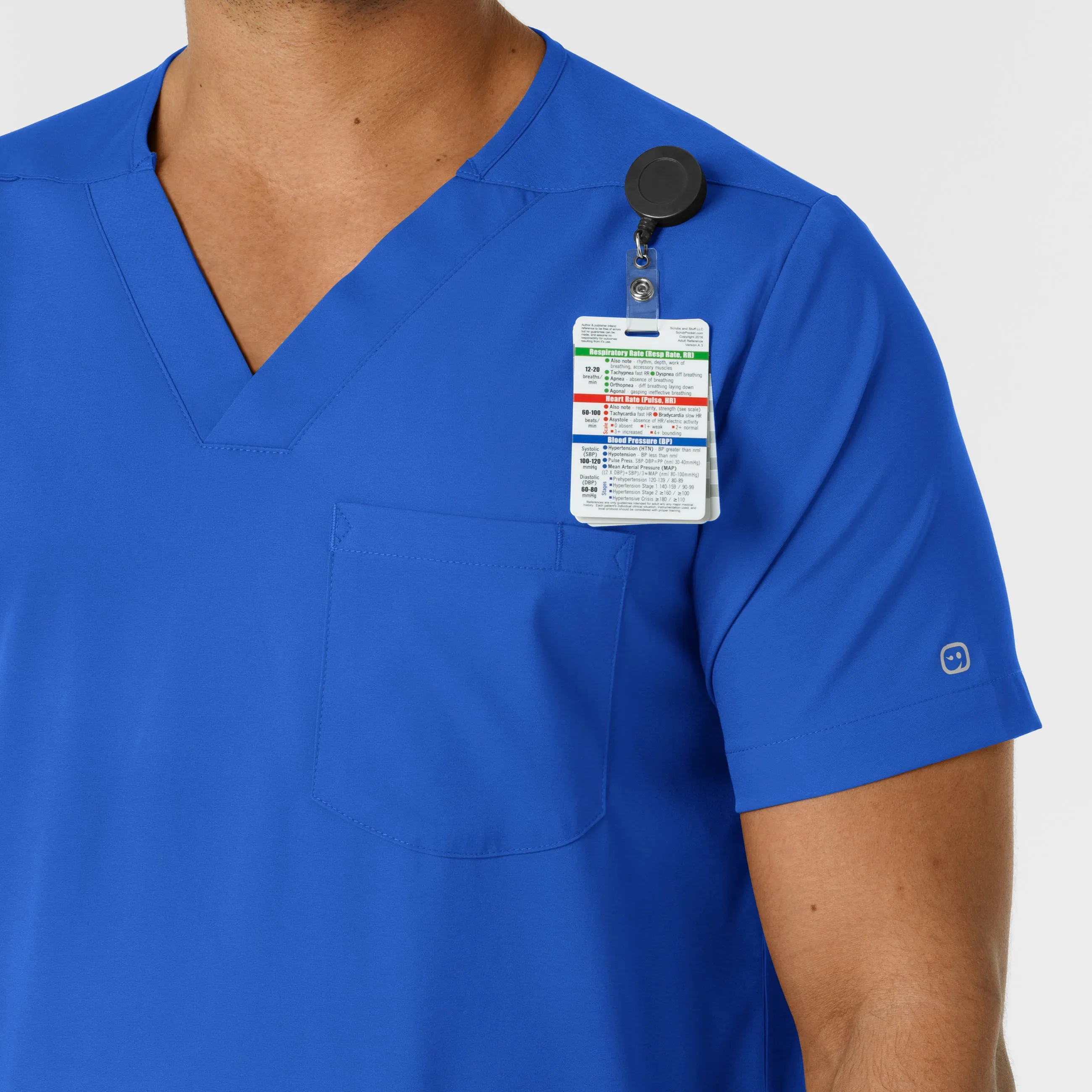 Boundless 6351 Men's Multi Pocket V-Neck Scrub Top Royal