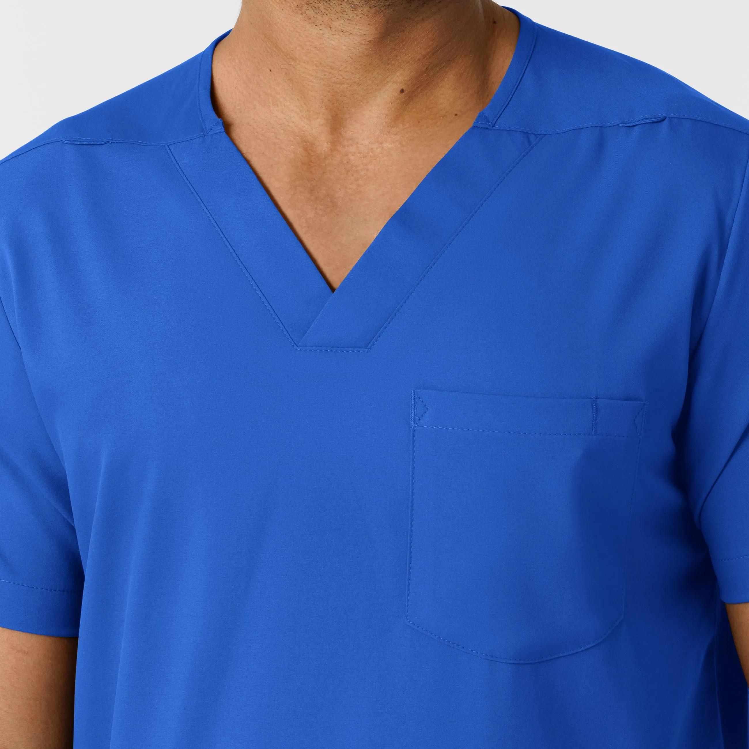 Boundless 6351 Men's Multi Pocket V-Neck Scrub Top Royal