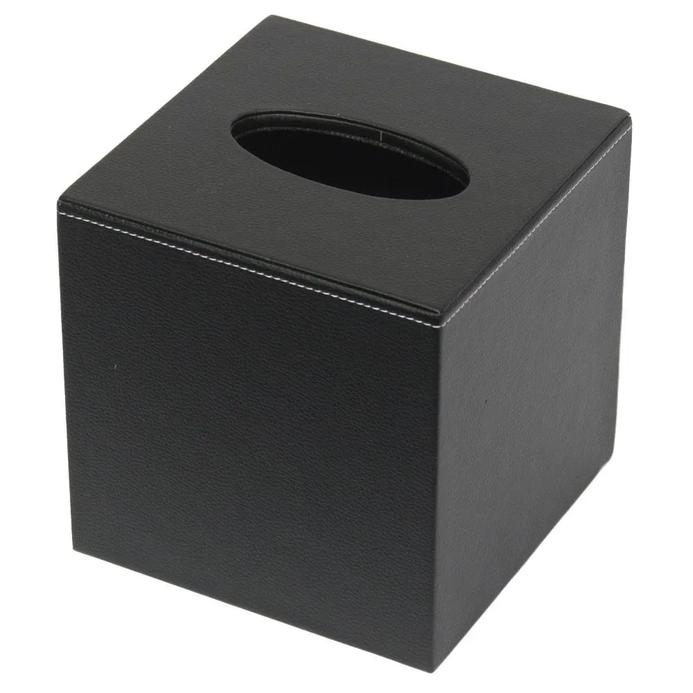 Boutique Tissue cover - Black Leatherette