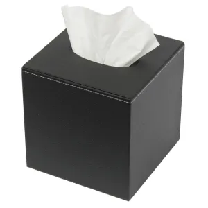 Boutique Tissue cover - Black Leatherette