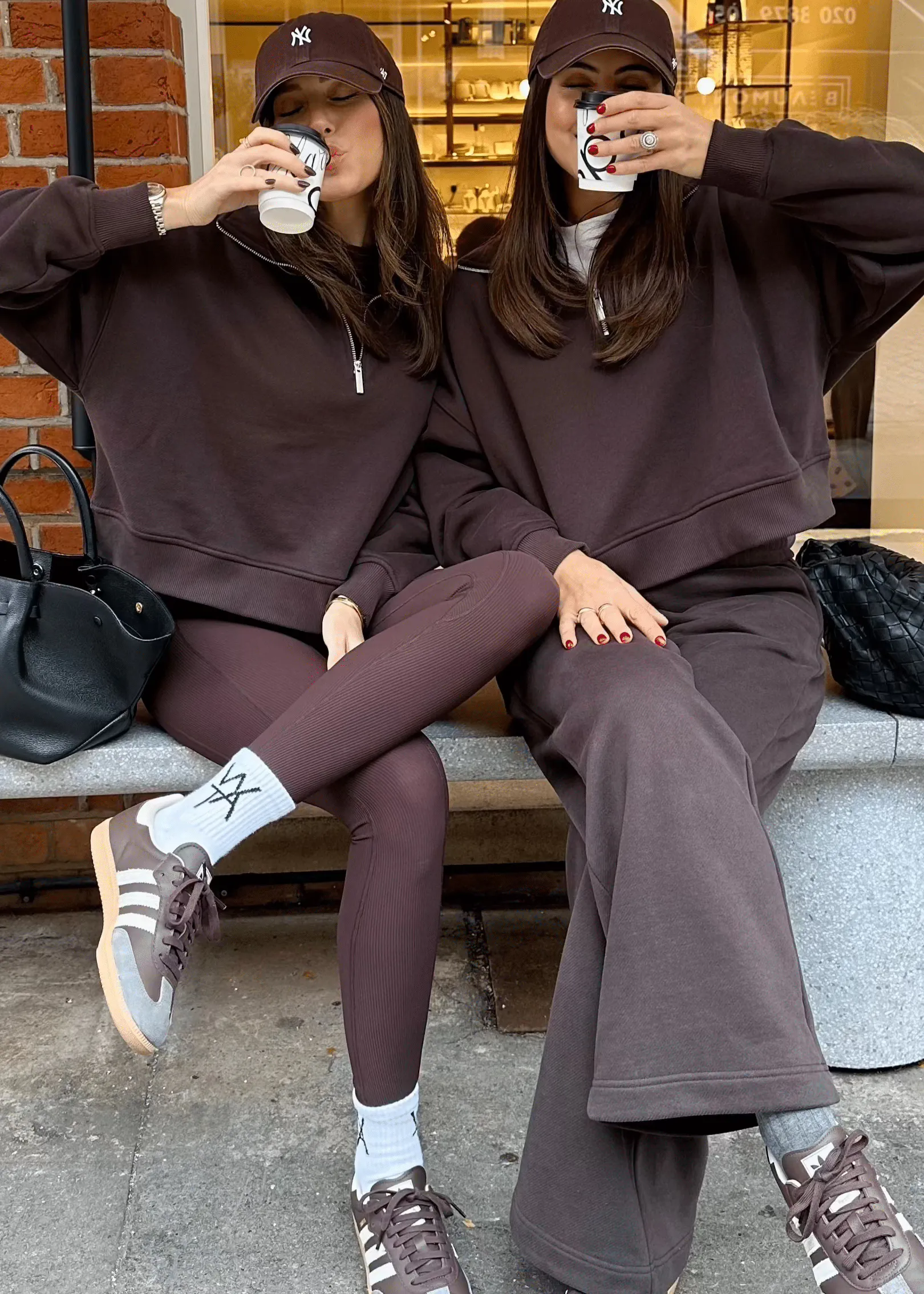 BOXY QUARTER ZIP SWEATSHIRT - BITTER CHOC