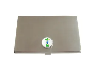 Brazil Flag Christ The Redeemer Rio Statue Pendant Business Card Holder