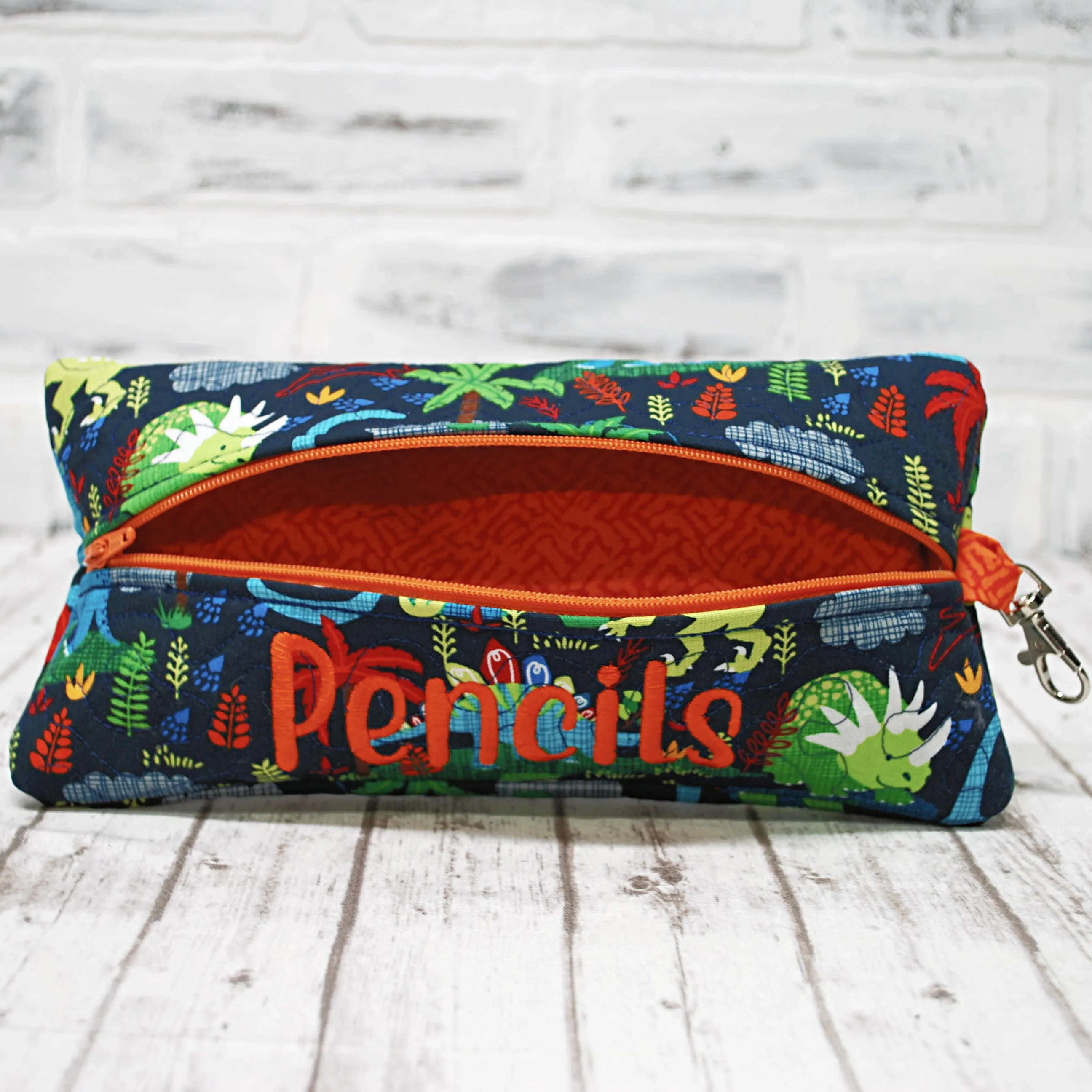 Bright Dinosaurs Personalized Quilted Pouch