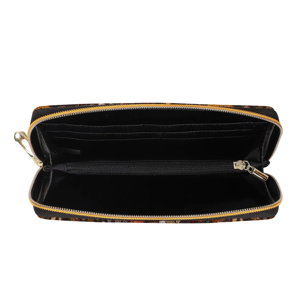 Brown Mushrooms Zip-Around Wallet