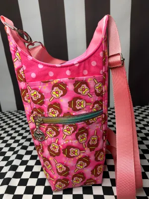 Bubble o bill print drink bottle crossbody bag