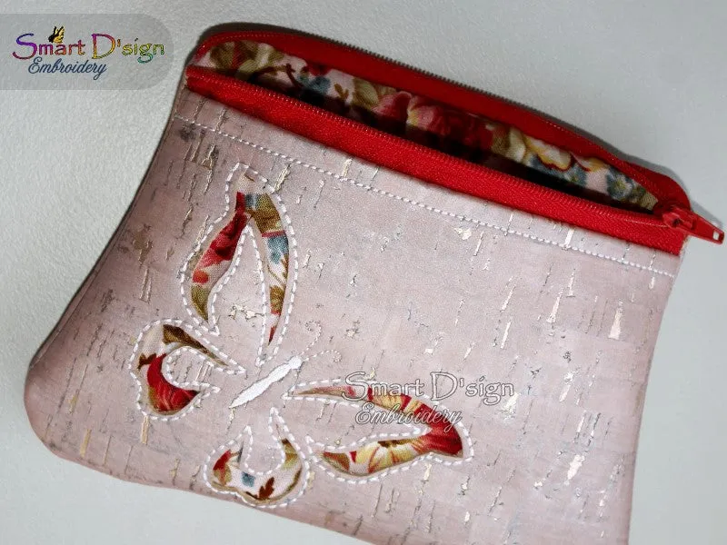 BUTTERFLY CUT NEGATIVE APPLIQUE - ITH ZIPPER BAG