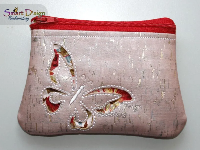 BUTTERFLY CUT NEGATIVE APPLIQUE - ITH ZIPPER BAG