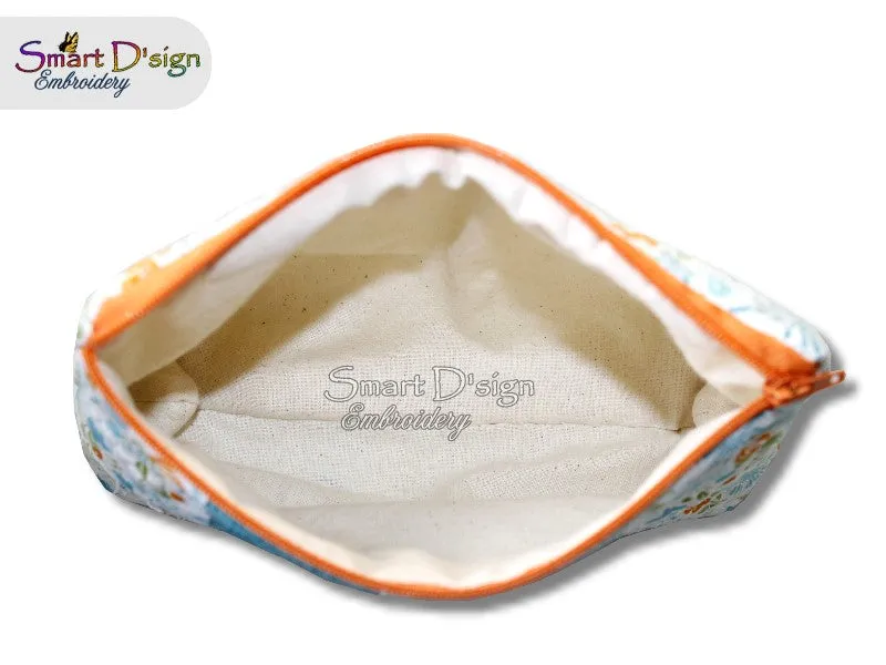 BUTTERFLY PATCHWORK - ITH QUILT ZIPPER BAG
